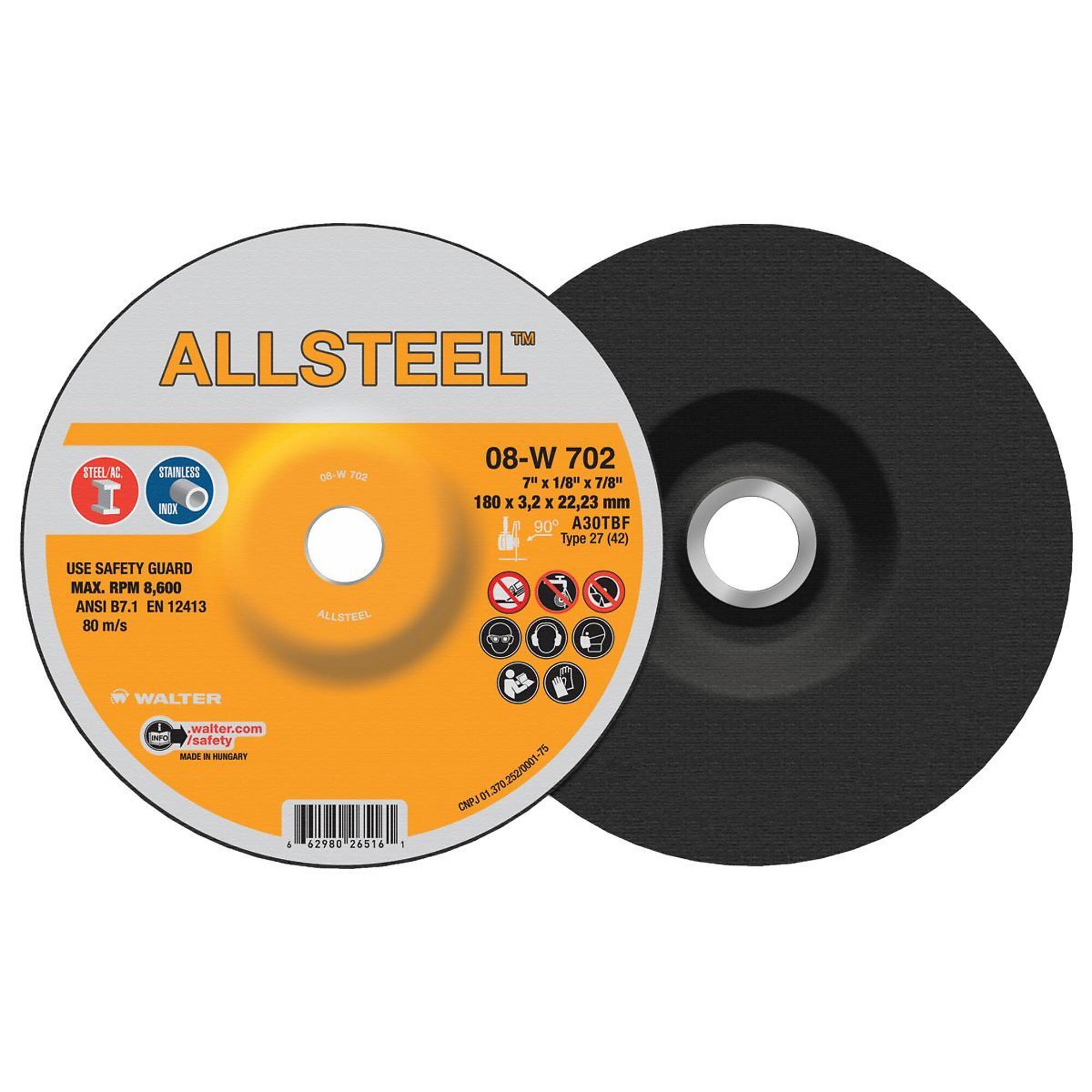 Allsteel Grinding Wheels for Angle Grinder — 7in. x 1/8in., 25 Pcs, Model# 08W702
